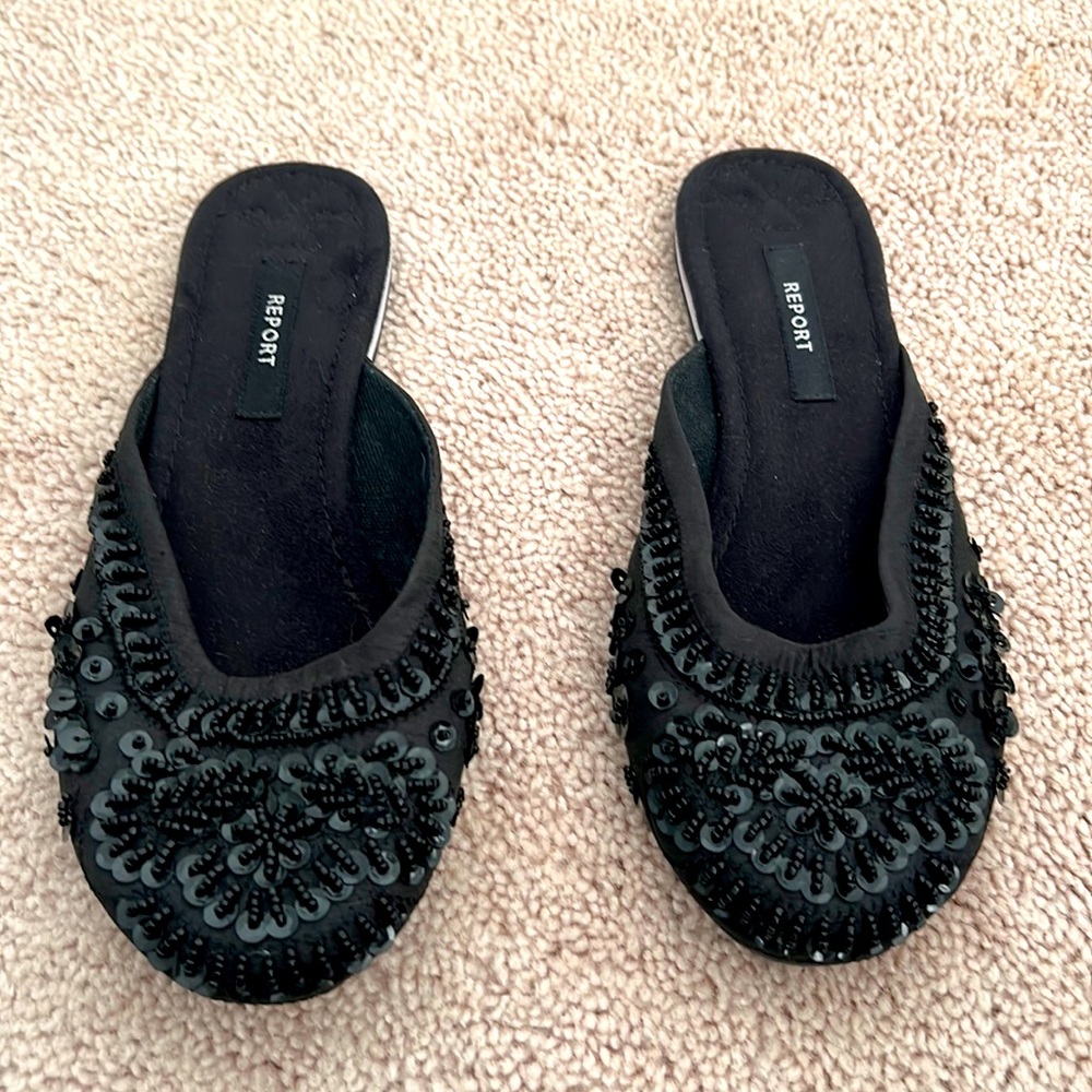 Women’s Report Black Sequin Slip On Size 7